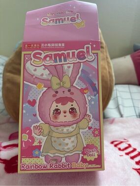 Samuel Rainbow Rabbit Baby Plush Doll - Pink